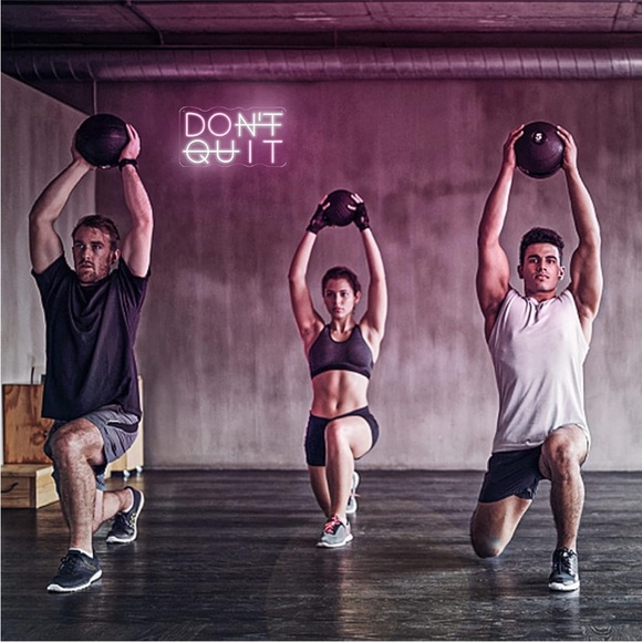 DON'T QUIT/DO IT Pink Cute Neon Sign Light Gym/Work Space/Man Cave/Dorm Decor - Picture 2 of 9